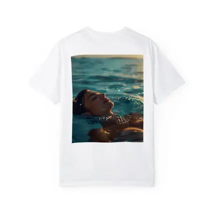 Woman Floating In Calm Ocean Water