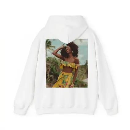 Woman Yellow Tropical Outfit Beach Palm Trees