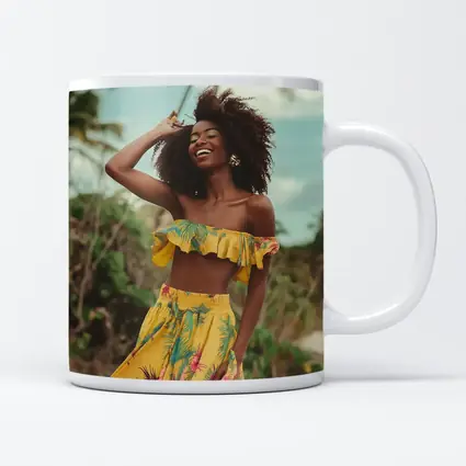Woman Yellow Tropical Outfit Beach Palm Trees