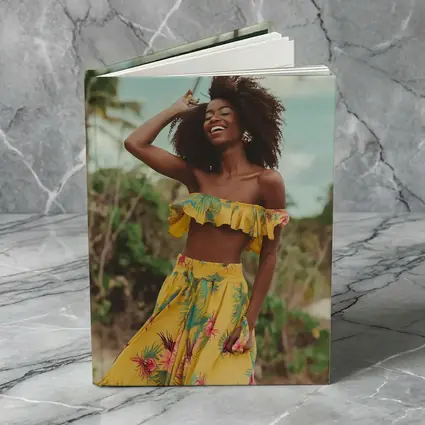 Woman Yellow Tropical Outfit Beach Palm Trees