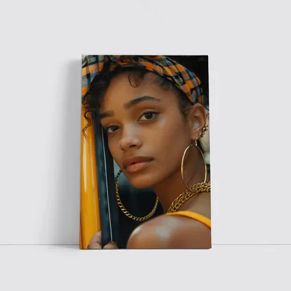 Young Woman Gold Jewelry Urban Street Style