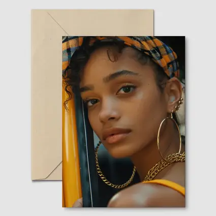 Young Woman Gold Jewelry Urban Street Style
