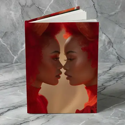 Two Women With Red Horns Facing Close
