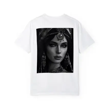 Black and White Woman Portrait Ornate Headdress