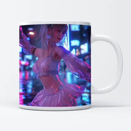 Anime Girl Neon City Night Dance