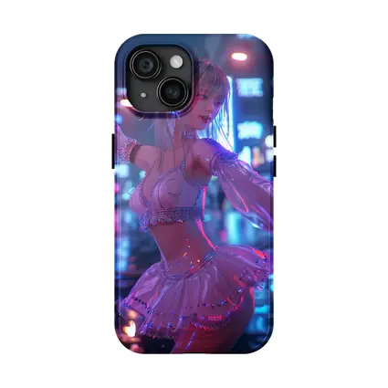 Anime Girl Neon City Night Dance