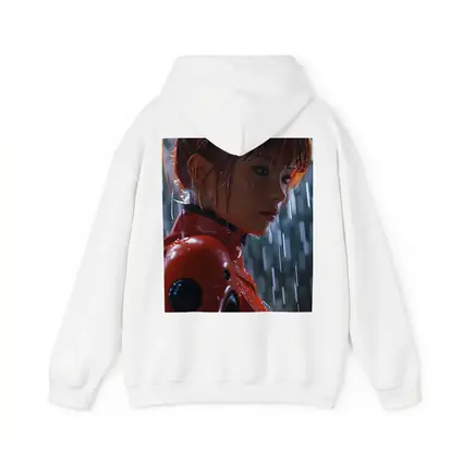 Anime Girl Red Suit Rainy Night