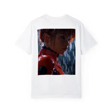 Anime Girl Red Suit Rainy Night