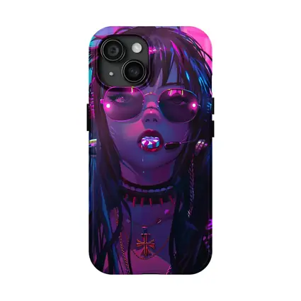 Cyberpunk Anime Girl Neon City Night