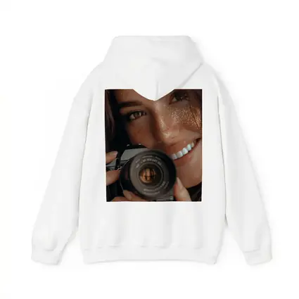 Smiling Woman Holding Camera Close Up