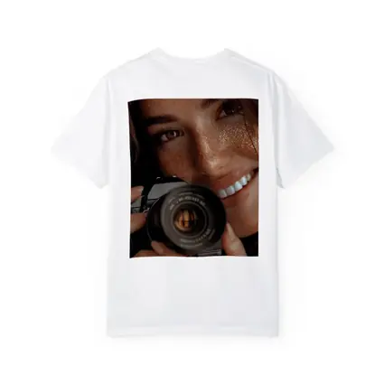Smiling Woman Holding Camera Close Up