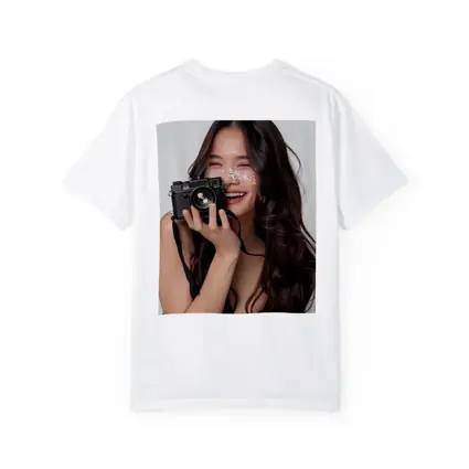 Smiling Woman With Camera And Glitter