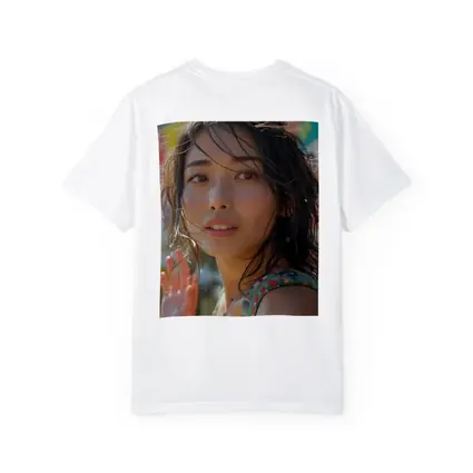 Young Asian Woman Colorful Summer Background