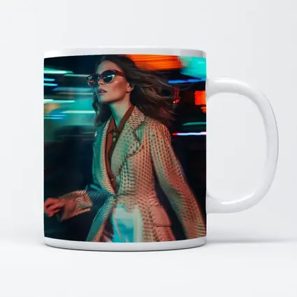 Woman Fashion Neon City Night Lights