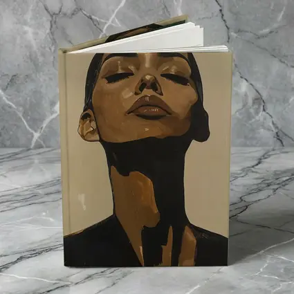 Woman Eyes Closed Beige Abstract Portrait Painting