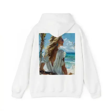 Blonde Woman Oil Painting Tropical Beach