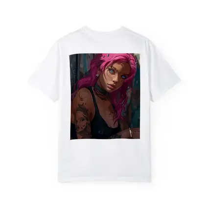 Pink Hair Tattooed Woman Urban Street Art