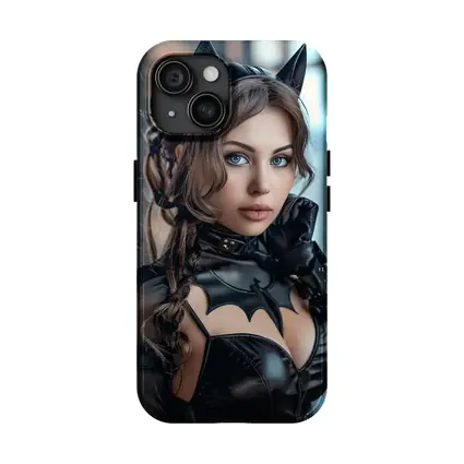 Catwoman Cosplay Girl Blue Eyes Portrait