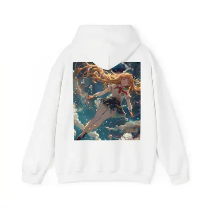 Anime Girl Floating in Cosmic Space