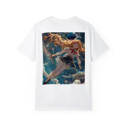 Anime Girl Floating in Cosmic Space