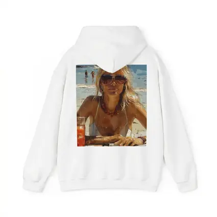 Blonde Woman Beach Summer Oil Painting Art