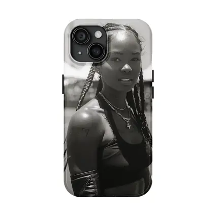 Black and White Portrait Athletic Woman Outdoors
