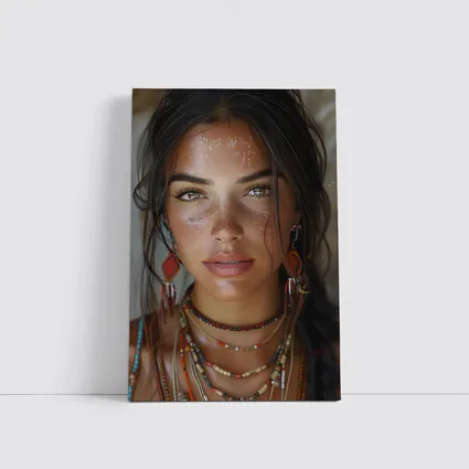 Boho Woman Portrait With Tribal Jewelry