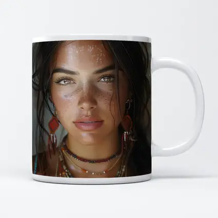 Boho Woman Portrait With Tribal Jewelry
