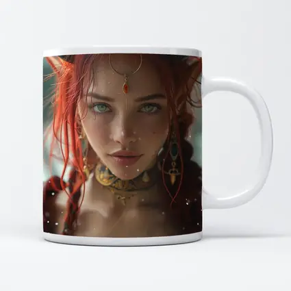 Red Haired Fantasy Elf Warrior Portrait Art