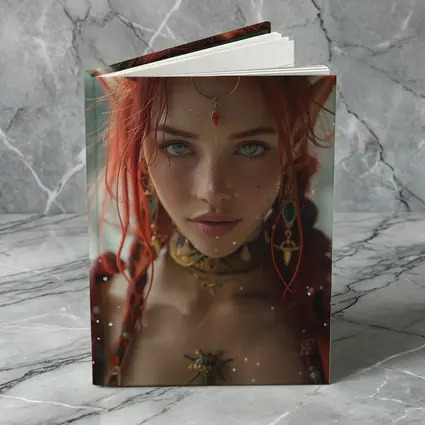 Red Haired Fantasy Elf Warrior Portrait Art