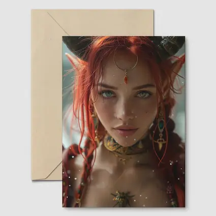 Red Haired Fantasy Elf Warrior Portrait Art