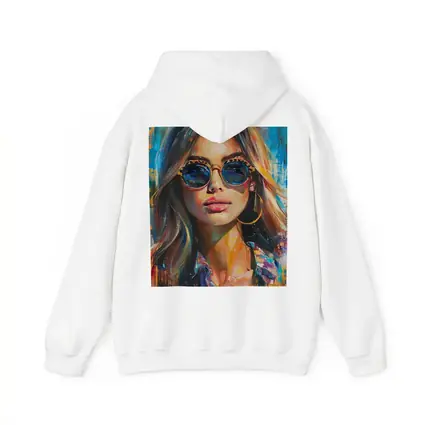 Woman With Sunglasses Colorful Oil Painting Art