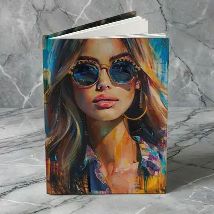 Woman With Sunglasses Colorful Oil Painting Art