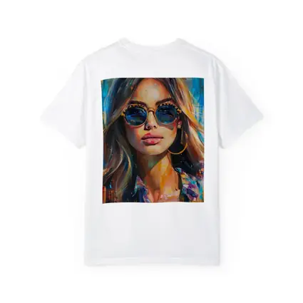 Woman With Sunglasses Colorful Oil Painting Art