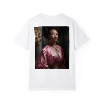 Black Woman Portrait Pink Robe Classical Art