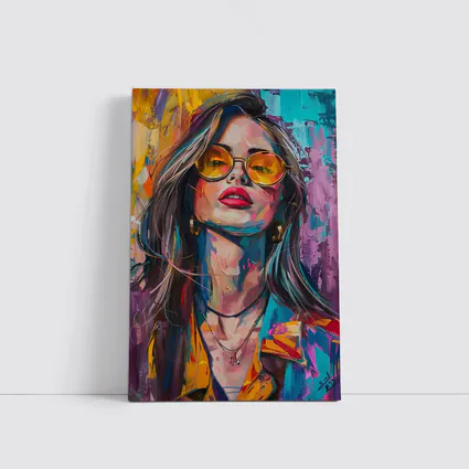 Bold Woman Portrait Colorful Abstract Painting Art