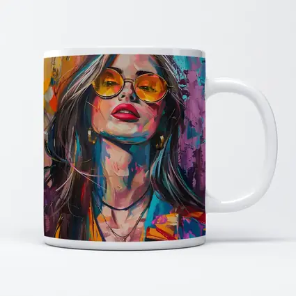 Bold Woman Portrait Colorful Abstract Painting Art