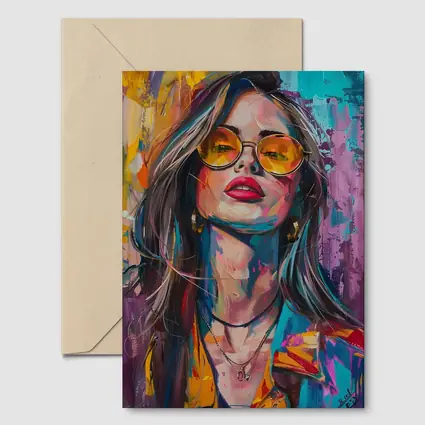 Bold Woman Portrait Colorful Abstract Painting Art