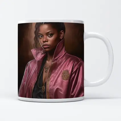 Young Woman Pink Satin Jacket Portrait Art