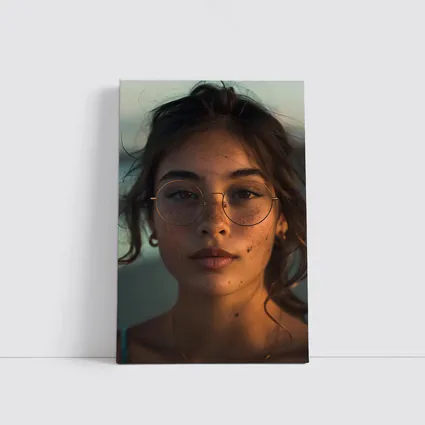 Young Woman With Glasses Sunset Portrait