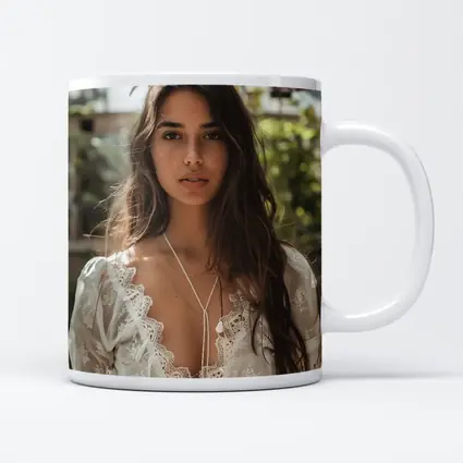 Young Woman White Lace Top Greenhouse Setting