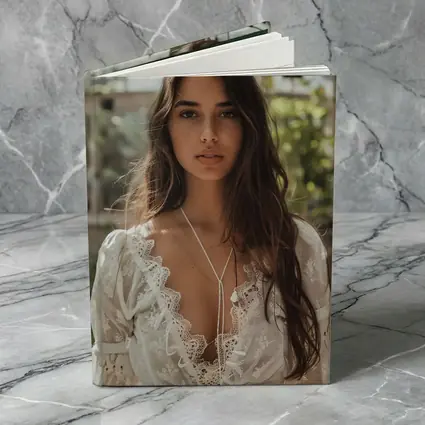 Young Woman White Lace Top Greenhouse Setting