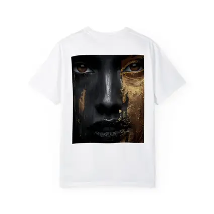 Black Gold Face Paint Woman Portrait Art