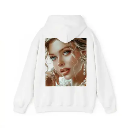 Elegant Woman Portrait Pearl Jewelry White