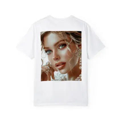 Elegant Woman Portrait Pearl Jewelry White