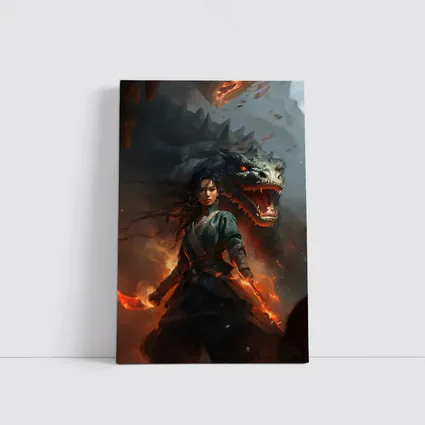 Dragon Warrior Woman Fantasy Dark Art
