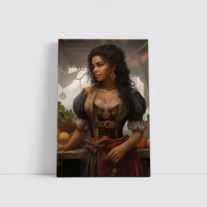 Fantasy Woman Merchant Market Digital Art