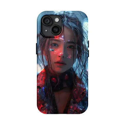 Cyberpunk Girl Neon Lights Rainy Night