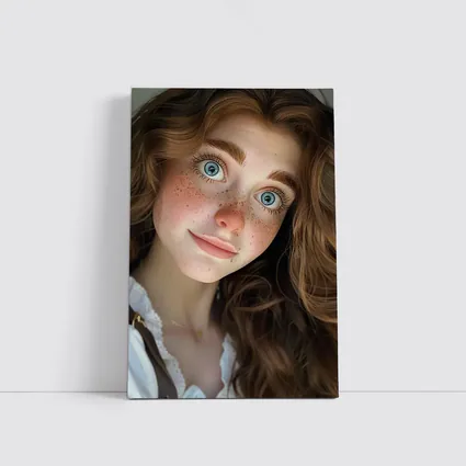Young Woman Blue Eyes Freckles Portrait