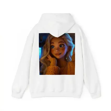 Cartoon Girl Blue Eyes Cozy Sweater Interior